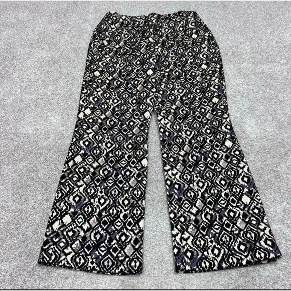 Free People Pants Size 4 Black Brown Gold Women's Straight Leg NWT Cropped - Picture 5 of 13